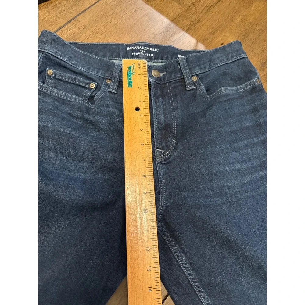 Banana Republic Mens Travel Jean Slim Fit Dark Wash Denim Pants 33x34 Blue
